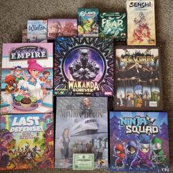 12 Assorted Board & Card Games Bundle Lot: Wakanda Forever, Last Defense!, Ninja - Image 1