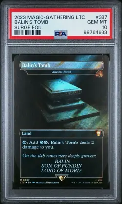 2023 Magic The Gathering Balin's Tomb Lord Of The Rings Surge Foil PSA 10 - Image 1