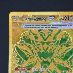 Teal Mask Ogerpon Ex 177/131 Prismatic Evolutions Gold Holo Full Art Pokemon TCG - Image 3