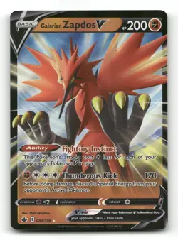 Galarian Zapdos V 080/198 - Chilling Reign - Pokemon Card NM/M - Image 1