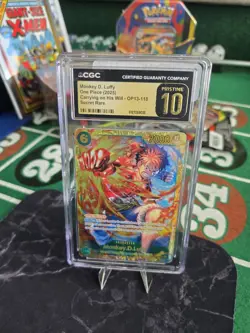 Bandai CGC Pristine 10 Monkey D. Luffy Carrying on His Will OP13-118 Foil - Image 1