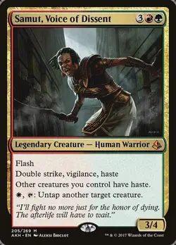 Samut Voice of Dissent 1x FOIL AKH MTG Amonkhet Mythic MINT red green - Image 1