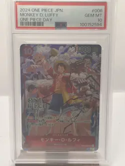 PSA 10 Monkey D Luffy ST10-006 ONE PIECE DAY 24 Promo One Piece Card JAP - Image 1