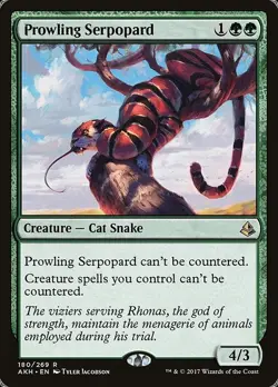 Prowling Serpopard 1x FOIL AKH MTG Amonkhet Rare MINT green - Image 1