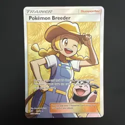 Pokemon Breeder 73/73 Shining Legends Holo Full Art Trainer Pokemon TCG Card - Image 1