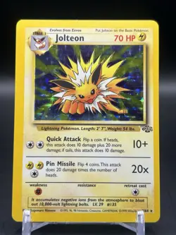 Pokemon 1999 Jolteon Jungle 4/64 Holo Rare Unlimited English TCG Card LP+ - Image 1