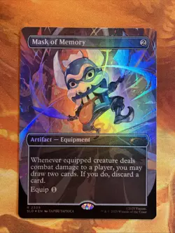 MTG Foil Borderless Mask of Memory Secret Lair X Avatar: The Last Airbender NM!! - Image 1