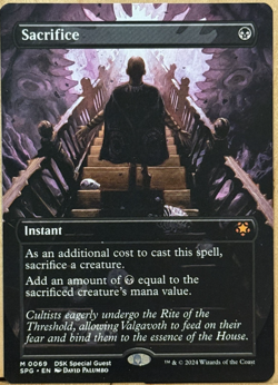 LIMITED EDITION Duskmourn Special Guest MtG Sacrifice Unplayed NM Borderless! - Image 1