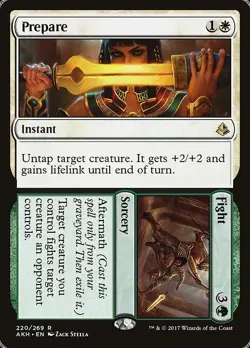 Prepare / Fight 2x FOIL AKH MTG Amonkhet Rare MINT white green - Image 1