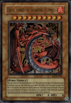 Yu-Gi-Oh! Uria, Lord of Searing Flames Ultra Rare SOI-EN001 - Image 1