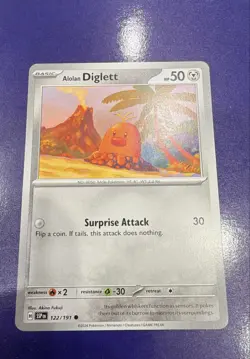 Alolan Diglett 122/191 Sv08: Surging Sparks Regular Nintendo Pokemon Card - Image 1
