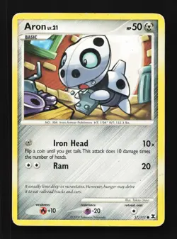 Aron 57/111 HP Rising Rivals English Pokemon Card TCG - Image 1