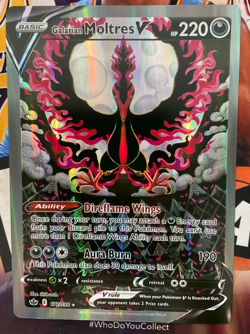 CUSTOM CARD Pokemon Galarian Moltres V Full Art 177/198 Chilling Reign JUMBO (AQ - Image 1
