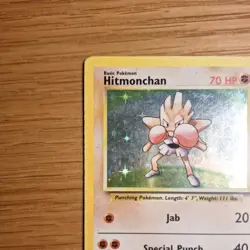 Pokemon TCG Hitmonchan 7/102 Base Set Holo Rare Card HP Condition - Image 2
