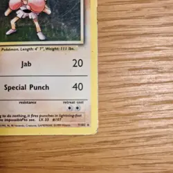 Pokemon TCG Hitmonchan 7/102 Base Set Holo Rare Card HP Condition - Image 5