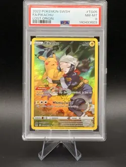 Pokemon Pikachu TCG Lost Origin TG05/TG30 Card, PSA 8 - Image 1