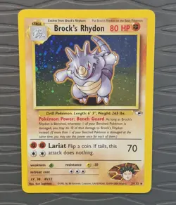 Brock's Rhydon 2/132 Gym Heroes Holo Rare Pokemon Card - Image 1