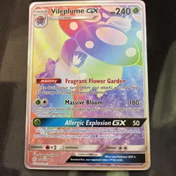 Vileplume GX 250/236 -Sun & Moon: Cosmic Eclipse Pokemon Card Rainbow Full Art - Image 1