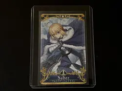 FGO Fate Grand Order Arcade Card Artoria Pendragon Saber Stage 5 Final FOIL - Image 2