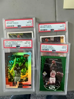 Lot of (4) Assorted Michael Jordan Graded Cards ALL PSA 8's - Image 1