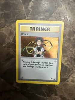 Pokemon Brock 15/132 Gym Heroes Unlimited Holo Rare Trainer TCG Card English - Image 1