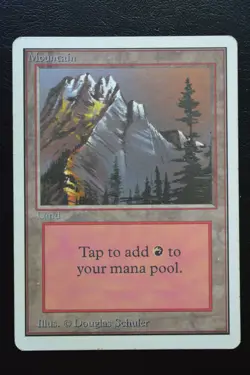 Magic The Gathering MTG MOUNTAIN (A) Unlimited Edition MP Moderately Played - Image 1