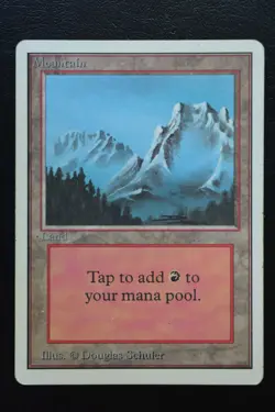 Magic The Gathering MTG MOUNTAIN (B) Unlimited Edition MP Moderately Played - Image 1
