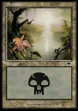 MTG Swamp (341) - Foil, Heavy Play, English Onslaught - Image 1