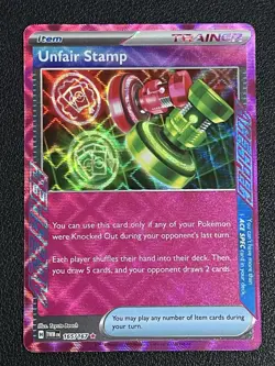 Unfair Stamp 165/167 ACE SPEC Rare Twilight Masquerade Pokemon Holo NM 1 - Image 1