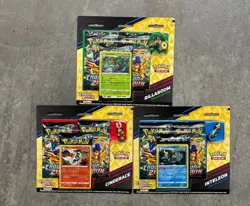 Pokemon TCG SWSH CROWN ZENITH 3 Pack Blister Pin Collection - Set Of 3, Sealed - Image 1