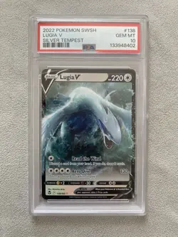 2022 POKEMON SWORD & SHIELD SILVER TEMPEST #138 LUGIA V PSA 10 New Cert - Image 1