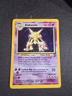 Pokemon TCG Alakazam 1/130 Base Set 2 Holo MP condition - Image 1