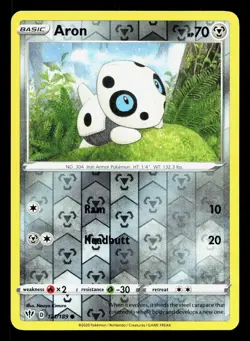 Aron 121/189 Darkness Ablaze LP Reverse Holo Pokemon Card TCG - Image 1