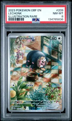 PSA 8 2023 Pokemon Obf En-Obsidian Flames #209 Lechonk - Image 1