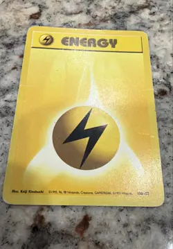 Lightning Energy 100/102 Base Set Regular Nintendo Pokemon Card - Image 1