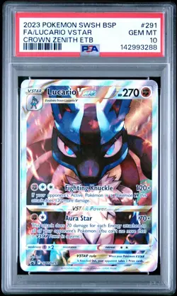 PSA 10 LUCARIO VSTAR SWSH291 BLACK STAR PROMO CROWN ZENITH ETB POKEMON 😍 - Image 1