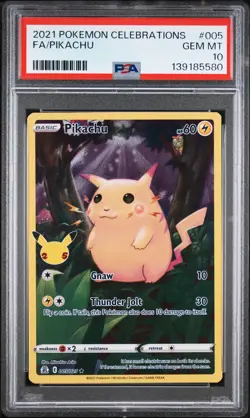 2021 POKEMON CELEBRATIONS #005 FULL ART/PIKACHU PSA 10 - Image 1