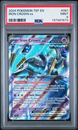 IRON CROWN EX PSA 9 081/162 2024 POKEMON TEF EN-TEMPORAL FORCES US SELLER - Image 1
