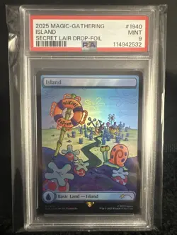 2025 MTG Magic The Gathering SpongeBob Secret Lair Island Foil #1940 PSA 9! - Image 1