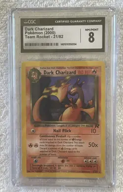Pokemon Team Rocket Dark Charizard 21/82 CGC 8 NM/MINT! Pokemon Dark Charmeleon - Image 3