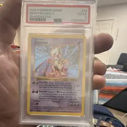 Pokemon TCG Mewtwo 10/102 Base Set Shadowless Holo Rare Unlimited PSA 4 - Image 1