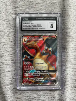 Pokemon TCG S&M Charizard GX SM60 Black Star Promo Full Art CGC 8/PSA 8 New Slab - Image 1