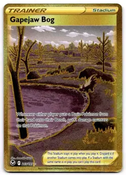 Gapejaw Bog 213/195 Secret Rare Silver Tempest Pokemon Holo Near Mint - Image 1