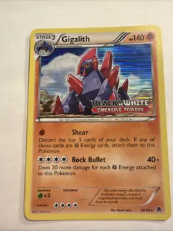 Gigalith 53/98 Pokemon Emerging Powers Pre Release Stamp LP - Image 1
