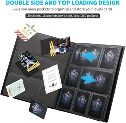 Card Binder, 360 Pockets Upgraded Trading Card Binders, Cards Collection Bind... - Image 2