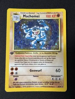 1st Edition Holo: Machomei (Machamp) German 8/102 Base Set Pokemon Card - Image 1