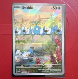 Pokemon Swablu 213/182 Illustration Rare Holo SV04 Paradox Rift Basic Card - Image 1
