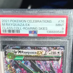Pokemon M Rayquaza EX 2021 Celebrations Roaring Skies #76 PSA 9 Full Art Holo - Image 1