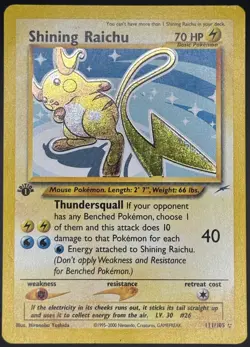Pokemon TCG Shining Raichu 1st Edition Holo Neo Destiny 111/105 MP+ - Image 1