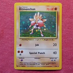 Pokemon 1999 WOTC Base Set: Hitmonchan 7/102 Holo Foil Rare - MP - Image 1